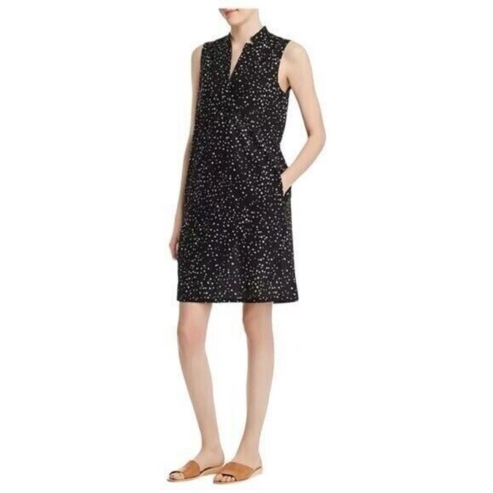 Eileen Fisher Organic Cotton Dot Print Sleeveless Dress Small